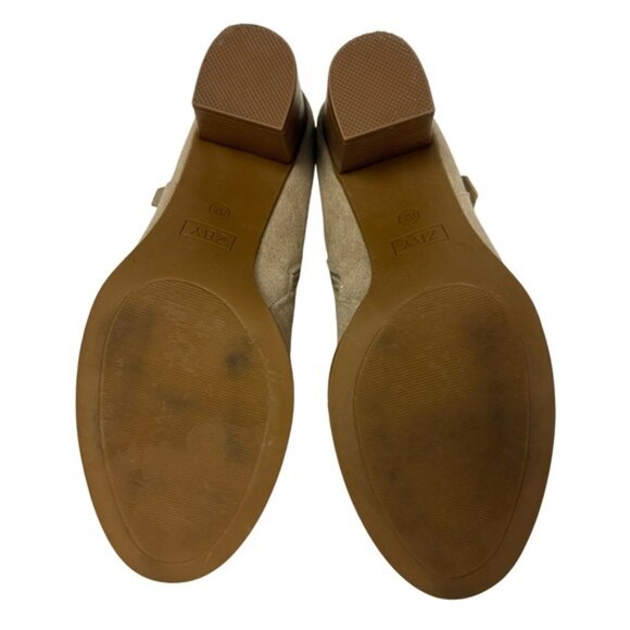 ZBY Brown Suede Ankle Booties Women’s 8.5 | Chunky Heel - Picture 6 of 11